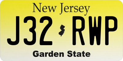 NJ license plate J32RWP