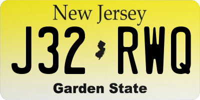 NJ license plate J32RWQ