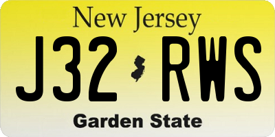 NJ license plate J32RWS