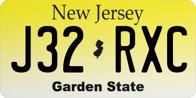 NJ license plate J32RXC