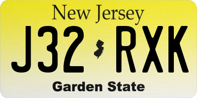 NJ license plate J32RXK
