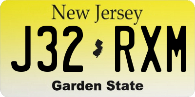 NJ license plate J32RXM