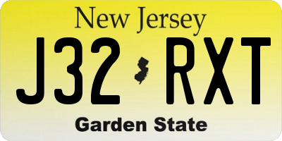 NJ license plate J32RXT