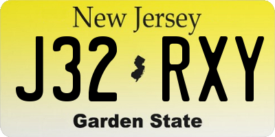 NJ license plate J32RXY