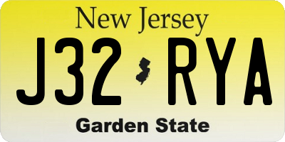 NJ license plate J32RYA