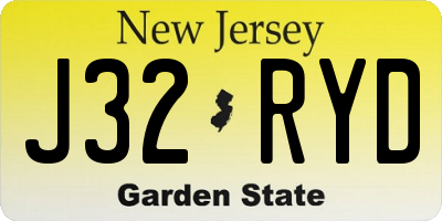 NJ license plate J32RYD