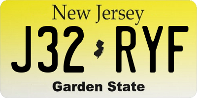 NJ license plate J32RYF
