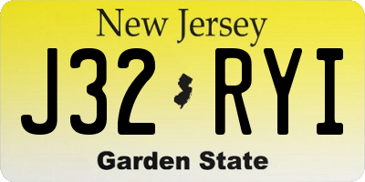 NJ license plate J32RYI