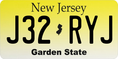NJ license plate J32RYJ