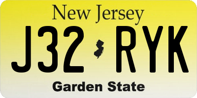 NJ license plate J32RYK