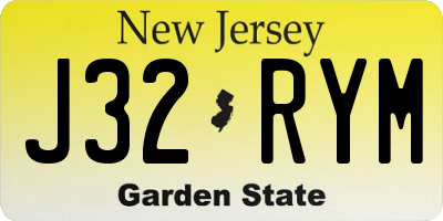 NJ license plate J32RYM