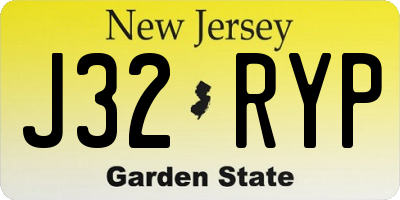 NJ license plate J32RYP