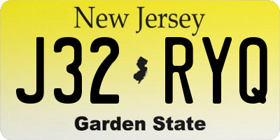 NJ license plate J32RYQ