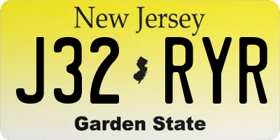 NJ license plate J32RYR