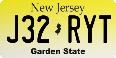 NJ license plate J32RYT