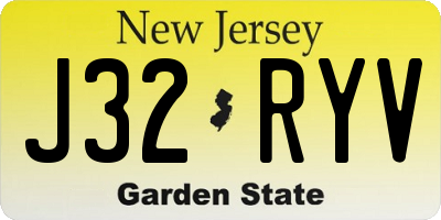 NJ license plate J32RYV