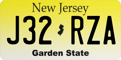 NJ license plate J32RZA