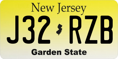 NJ license plate J32RZB