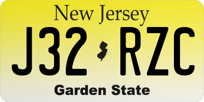 NJ license plate J32RZC