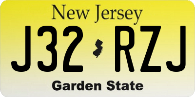 NJ license plate J32RZJ