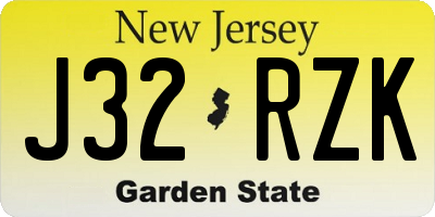 NJ license plate J32RZK