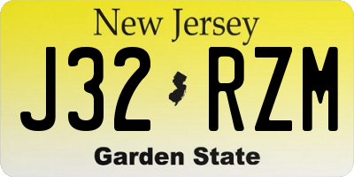 NJ license plate J32RZM