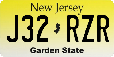 NJ license plate J32RZR