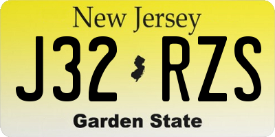 NJ license plate J32RZS