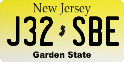NJ license plate J32SBE