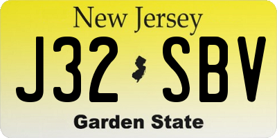 NJ license plate J32SBV