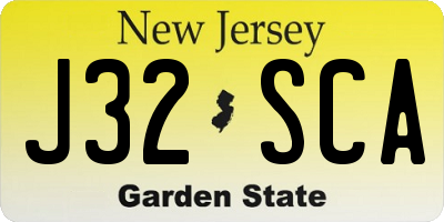 NJ license plate J32SCA