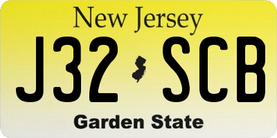 NJ license plate J32SCB