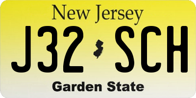 NJ license plate J32SCH