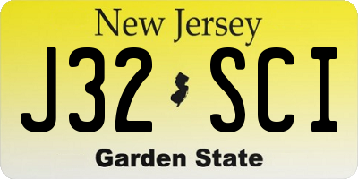 NJ license plate J32SCI