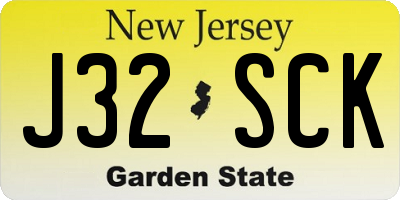 NJ license plate J32SCK