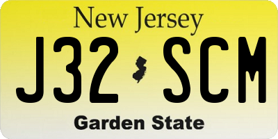 NJ license plate J32SCM