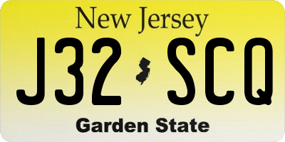 NJ license plate J32SCQ