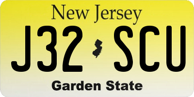NJ license plate J32SCU