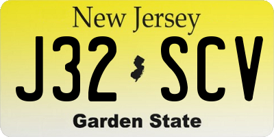 NJ license plate J32SCV