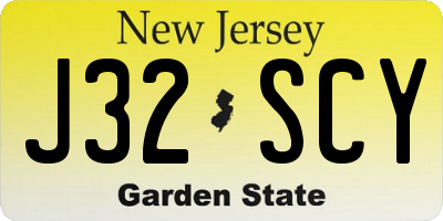 NJ license plate J32SCY