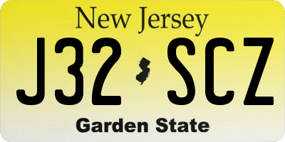 NJ license plate J32SCZ