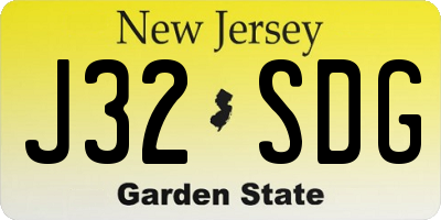 NJ license plate J32SDG