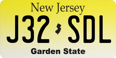 NJ license plate J32SDL
