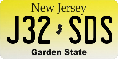 NJ license plate J32SDS