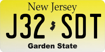 NJ license plate J32SDT