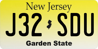 NJ license plate J32SDU