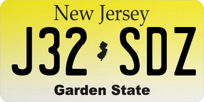 NJ license plate J32SDZ