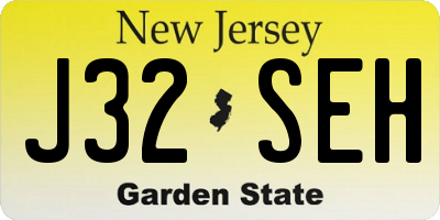 NJ license plate J32SEH