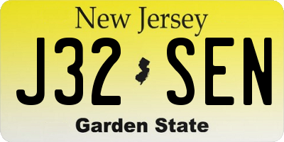 NJ license plate J32SEN