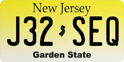 NJ license plate J32SEQ